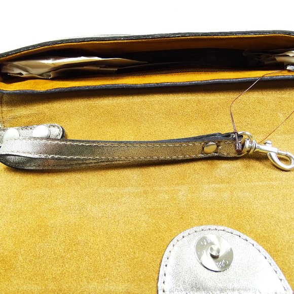 PATRICIA NASH Baku Platinum Color Petals Leather Clutch Crossbody - Picture 7 of 7